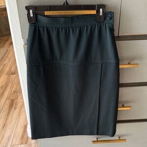 Escada Deep Teal Pencil Skirt with Side Button Detail
